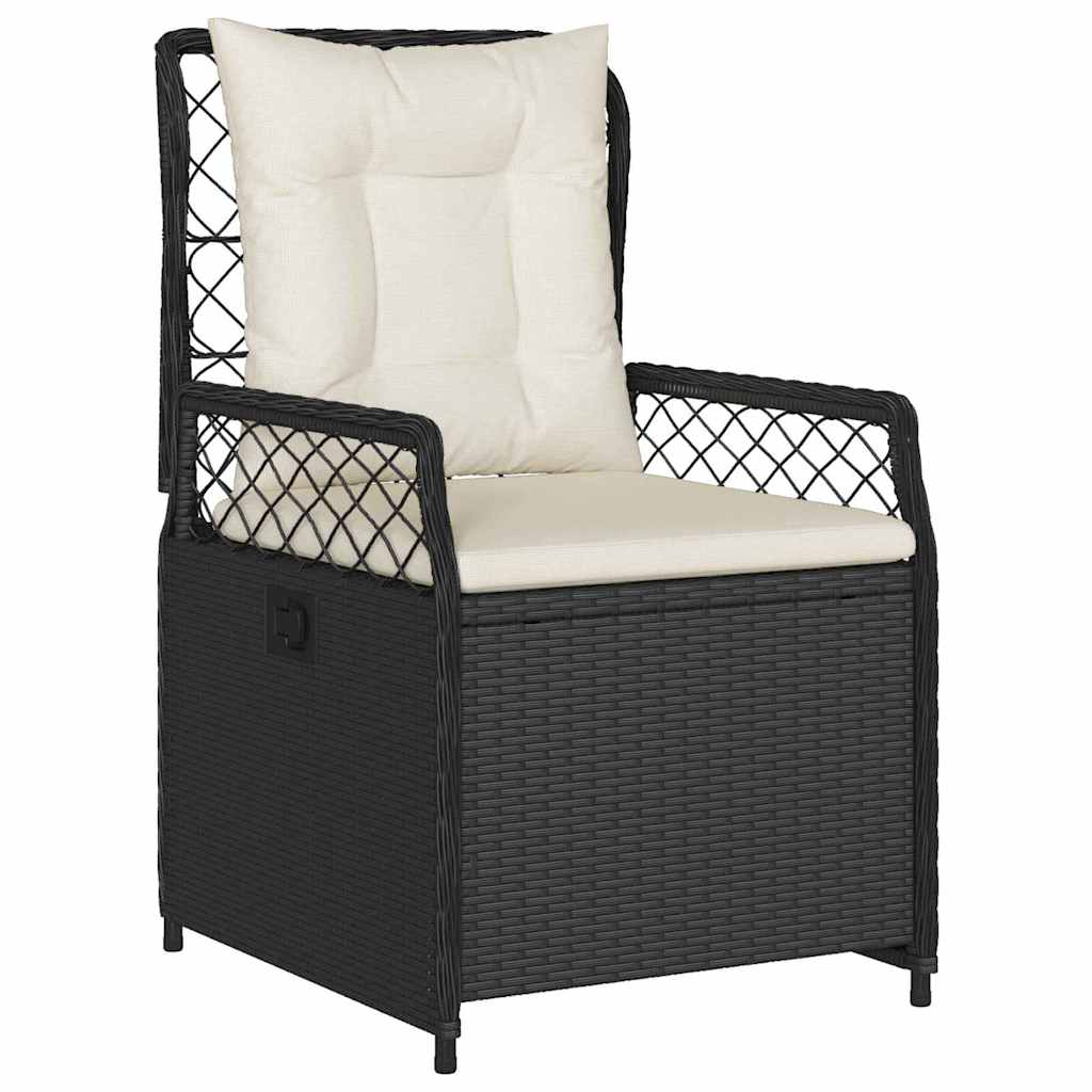 Garten Essgruppe 3 pcs Schwarz Poly-Rattan