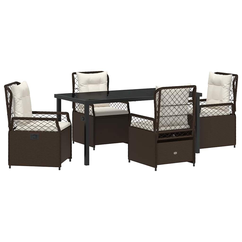 Garten Essgruppe 5 pcs Braun Poly-Rattan