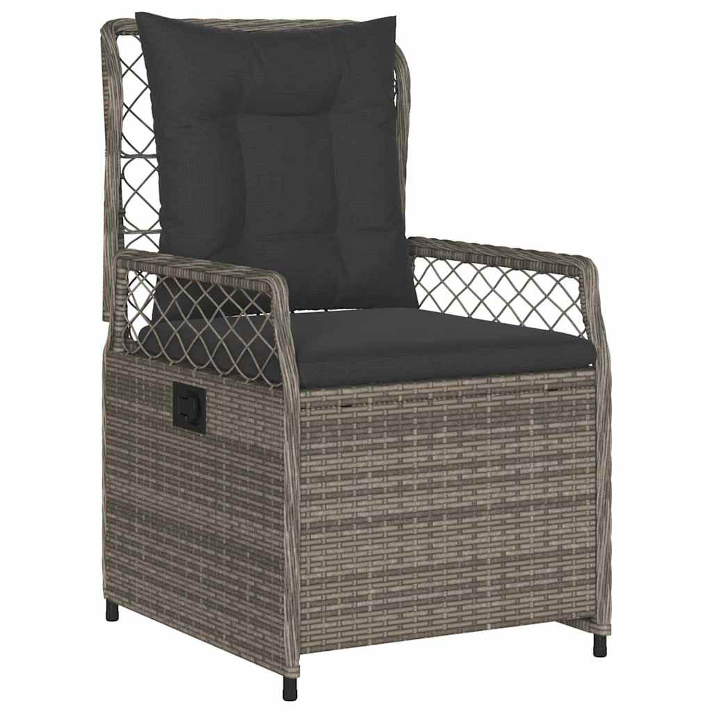 Garten Essgruppe 9 pcs Grau Poly-Rattan