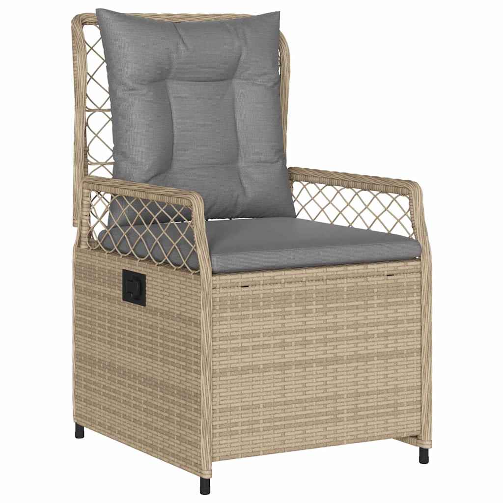 Garten Essgruppe 3 pcs Beige und Hellgrau Poly-Rattan