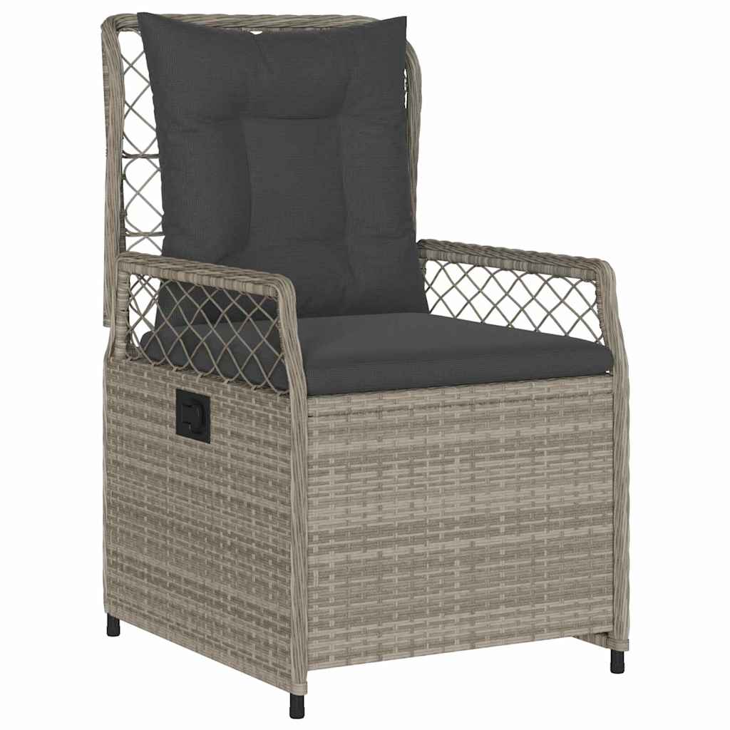 Garten Essgruppe 7 pcs Hellgrau Poly-Rattan