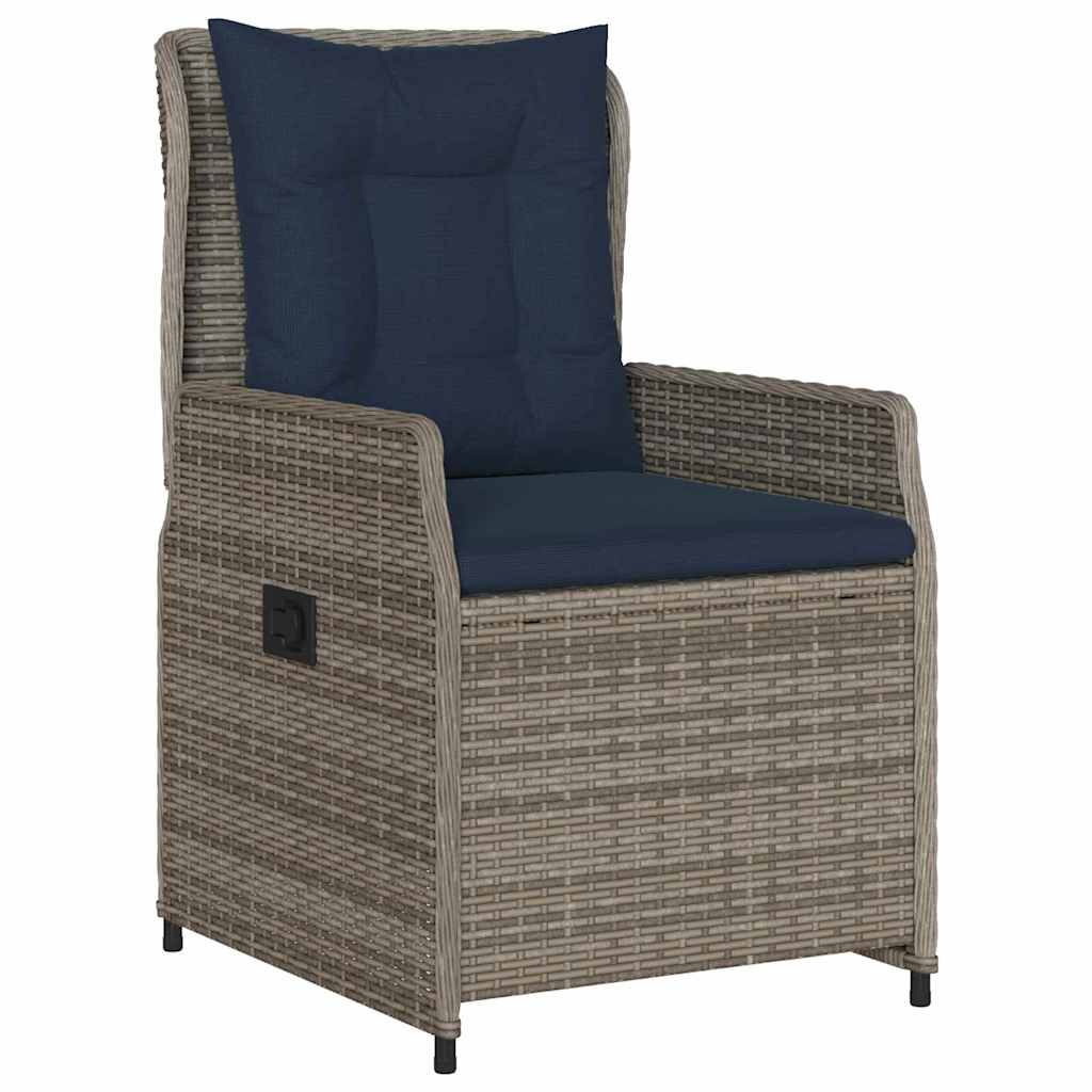 Garten Essgruppe mit Kissen 3 pcs Grau Poly Rattan
