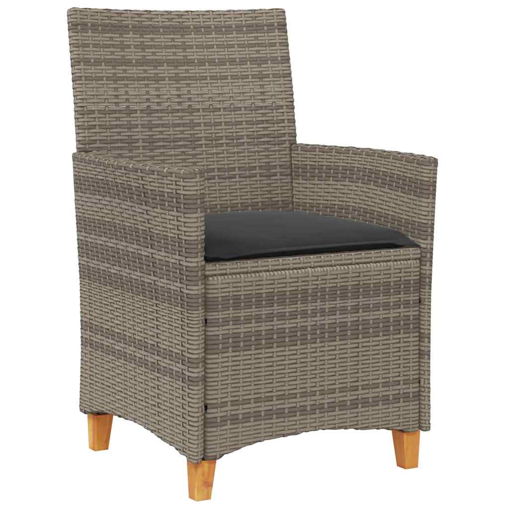 Garten Essgruppe 7 pcs Grau Poly-Rattan