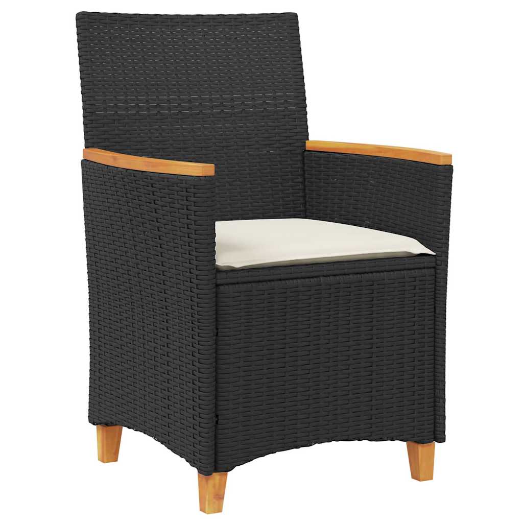 Garten Essgruppe 5 pcs Schwarz Poly-Rattan