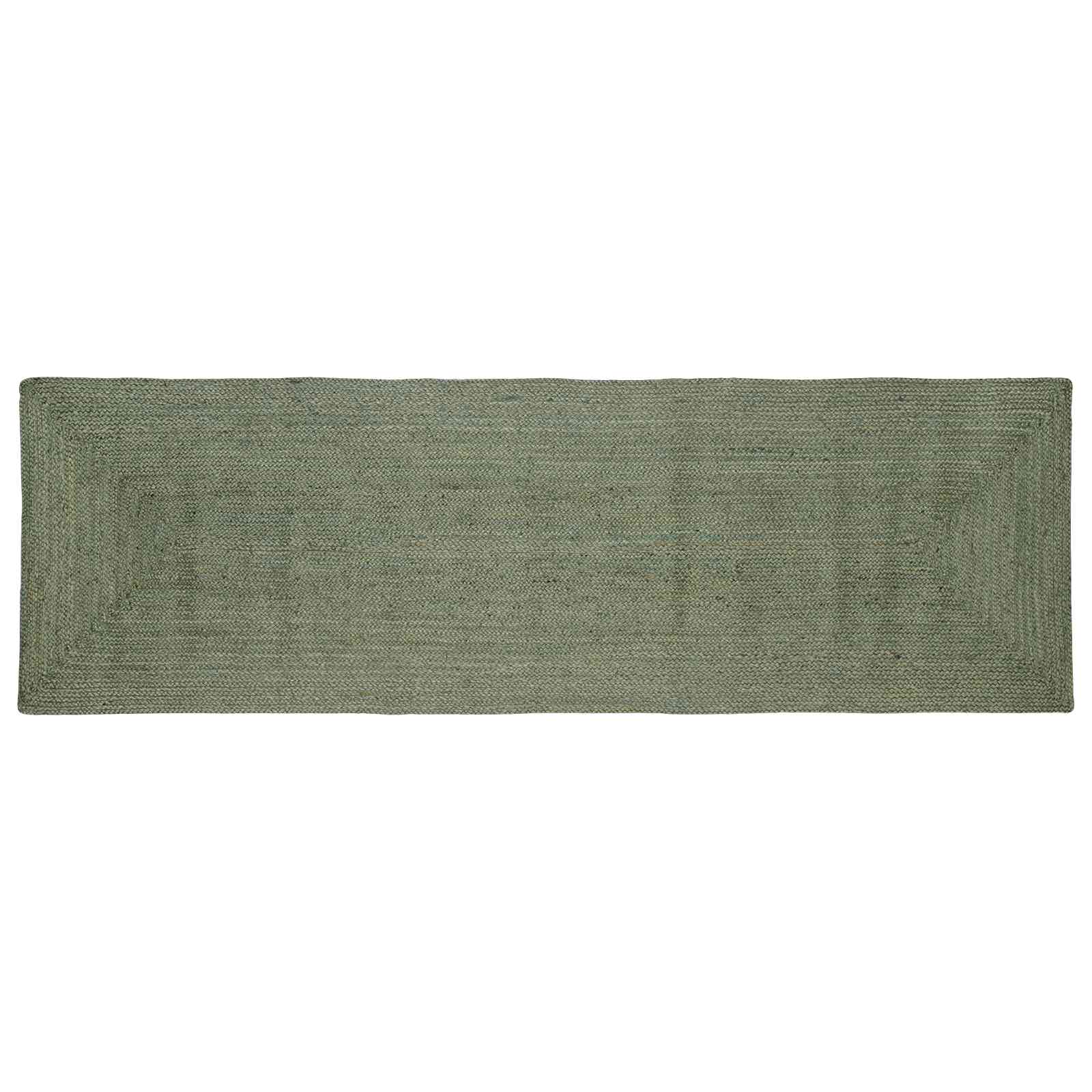 Bereichsteppiche Rechtwinklig Olive Grün 80 x 200 cm Jute