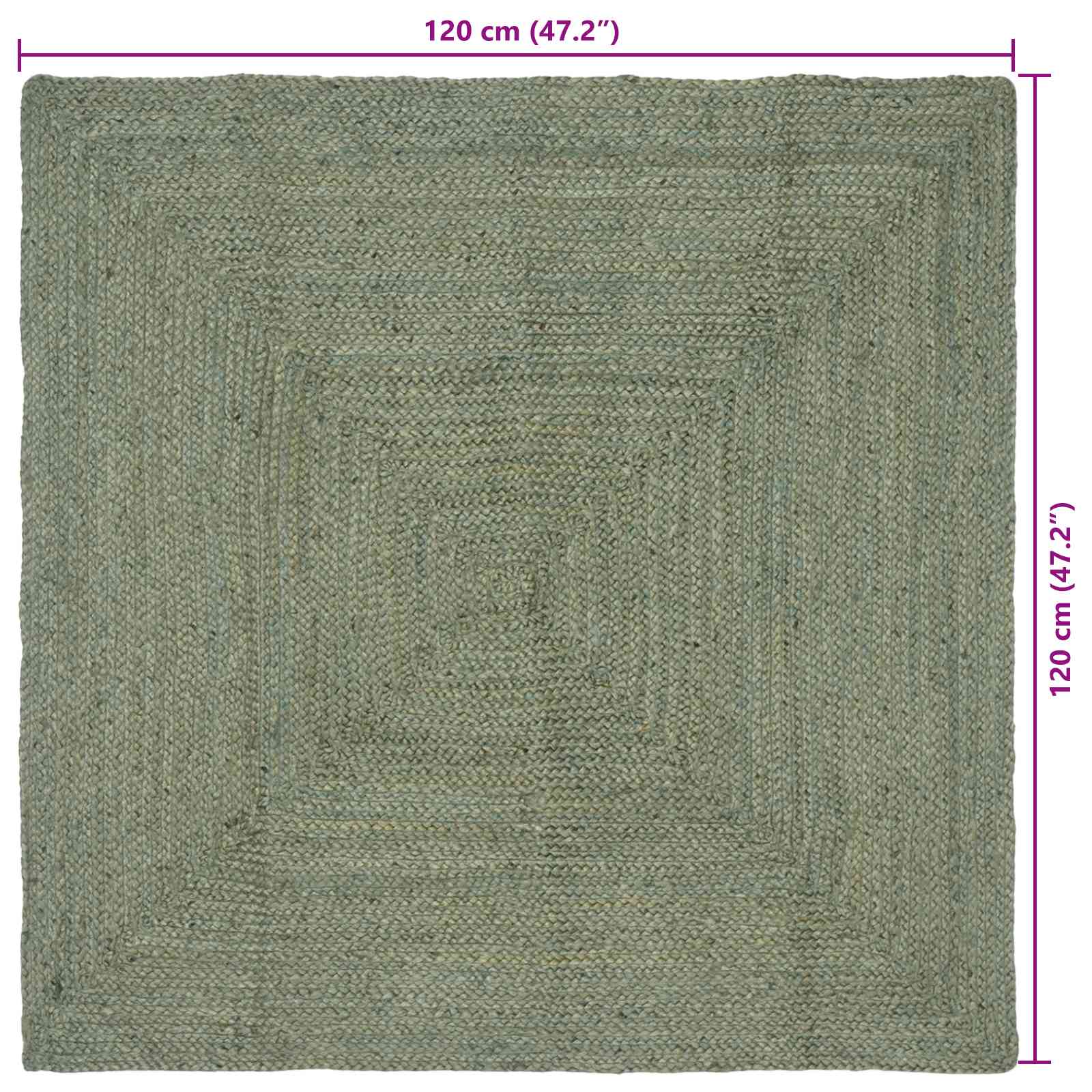Bereichsteppiche Rechtwinklig Olive Grün 120 x 120 cm Jute