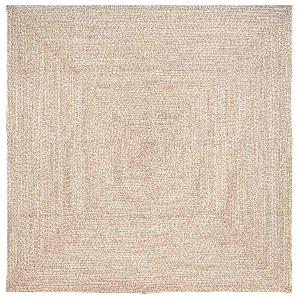 Bereichsteppiche Natürlich und Weiß 240 x 240 cm Jute