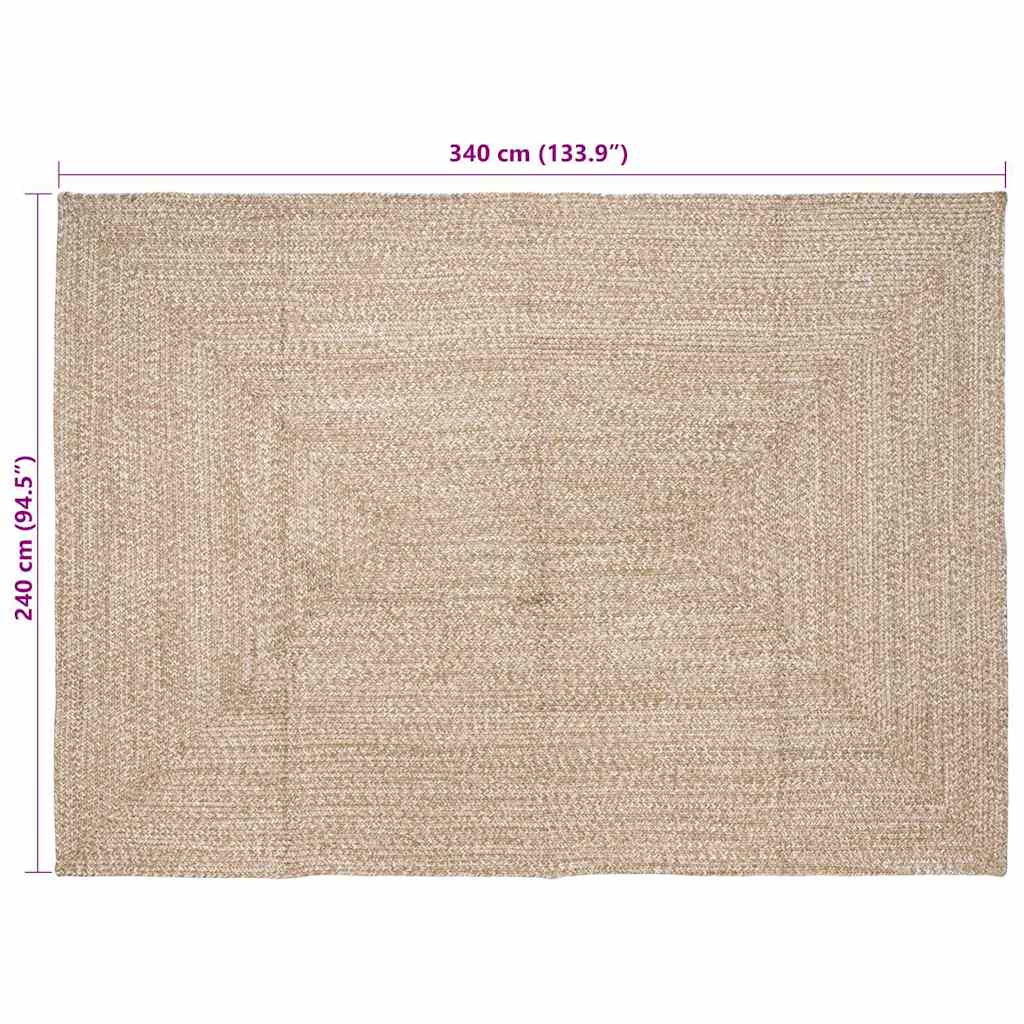 Bereichsteppiche Natürlich und Weiß 240 x 340 cm Jute