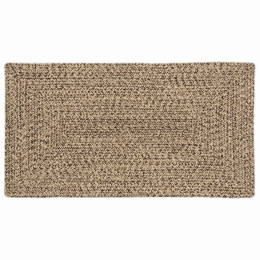 Teppich Natur und Schwarz 60 x 110 cm Jute