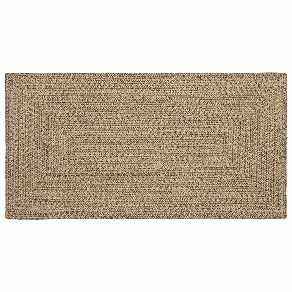 Teppich Natur und Schwarz 100 x 200 cm Jute