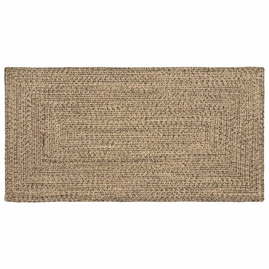 Teppich Natur und Schwarz 100 x 200 cm Jute