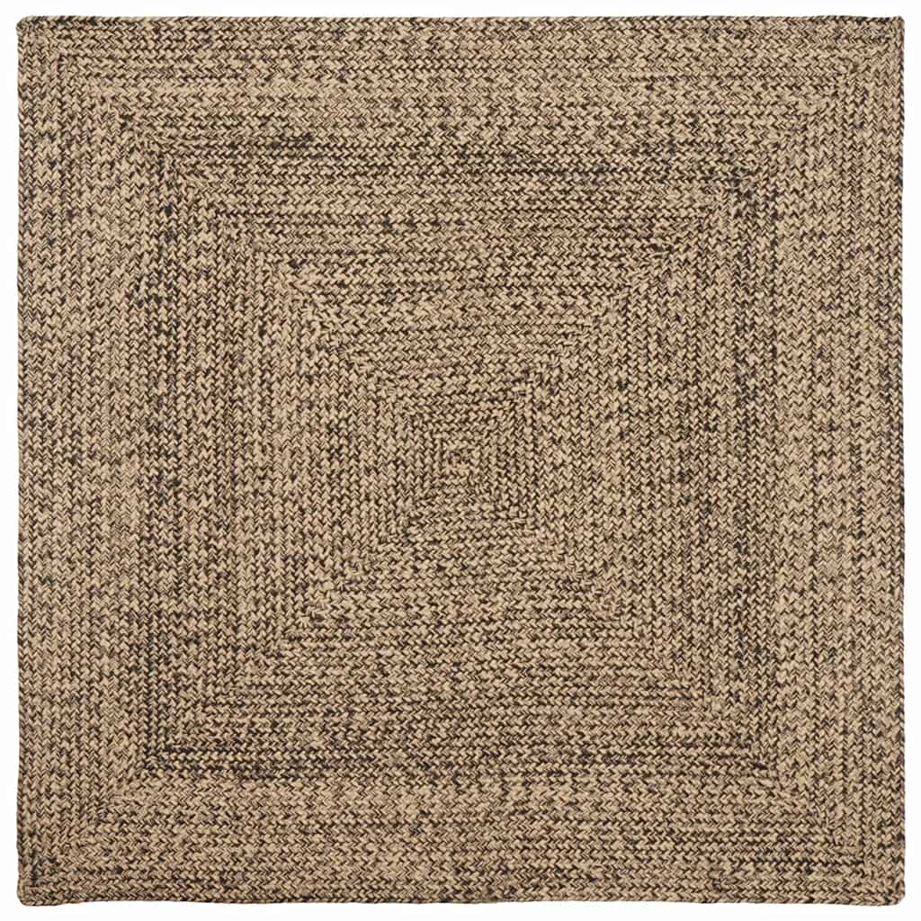 Teppich Natur und Schwarz 120 x 120 cm Jute
