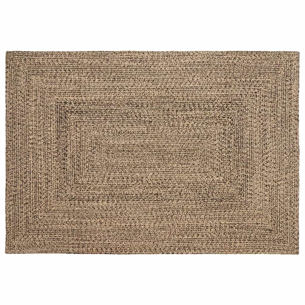 Teppich Natur und Schwarz 120 x 170 cm Jute