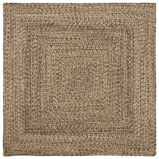 Teppich Natur und Schwarz 160 x 160 cm Jute