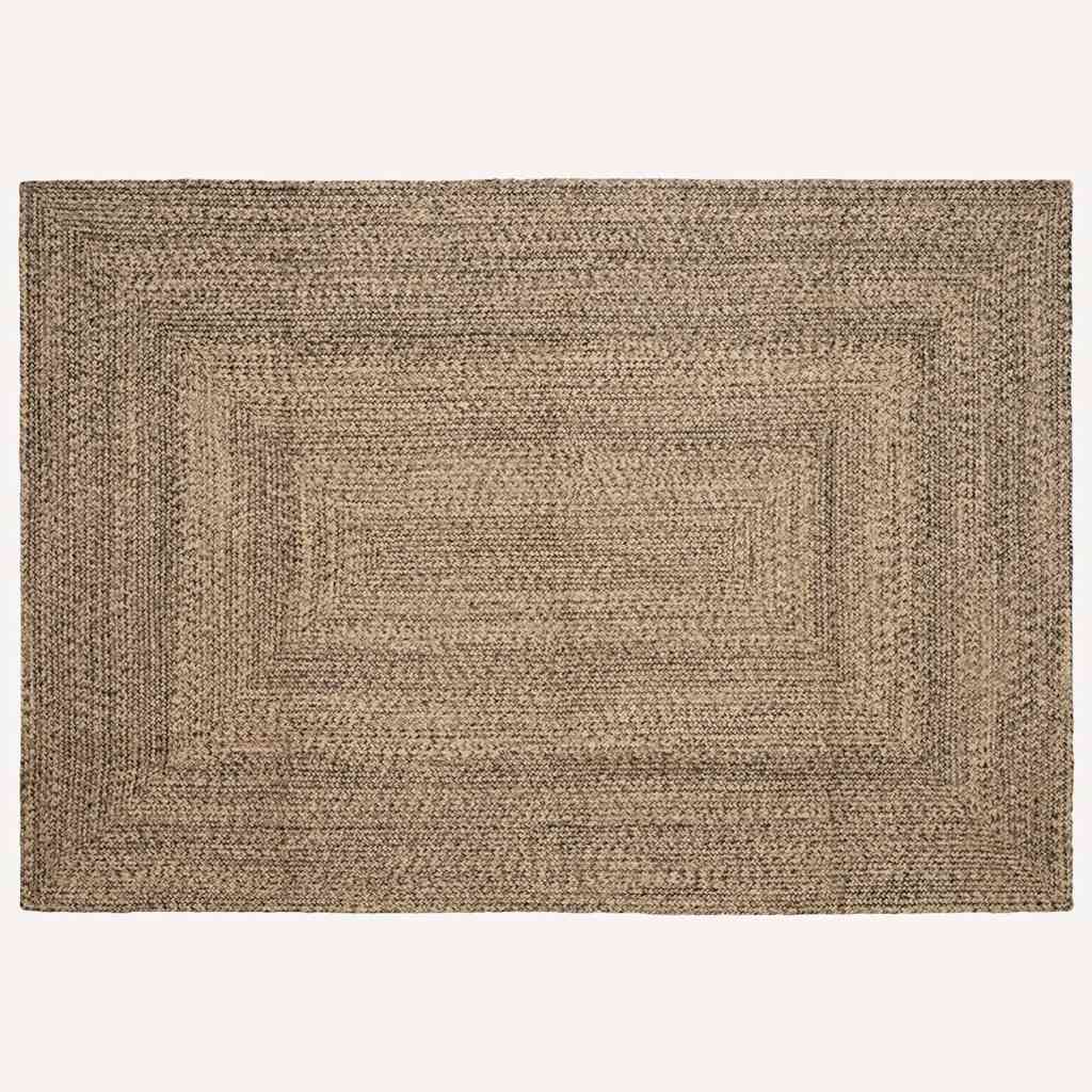 Teppich Natur und Schwarz 160 x 230 cm Jute