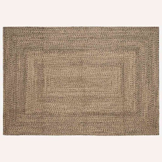 Teppich Natur und Schwarz 160 x 230 cm Jute