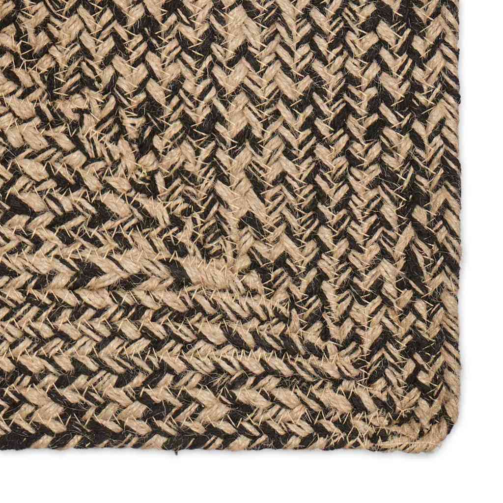 Teppich Natur und Schwarz 200 x 290 cm Jute