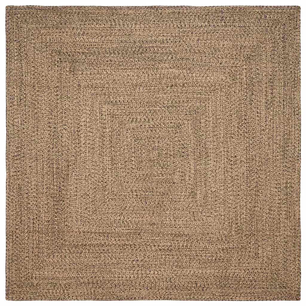 Teppich Natur und Schwarz 240 x 240 cm Jute
