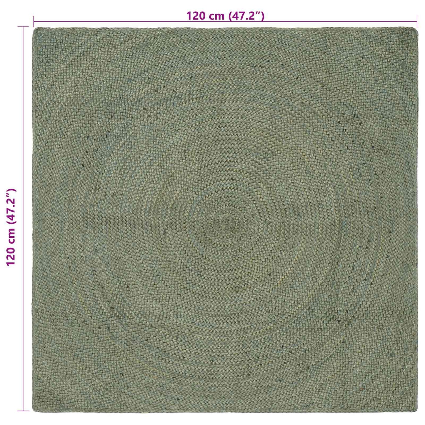 Bereichsteppiche Olive Grün 120 x 120 cm Jute