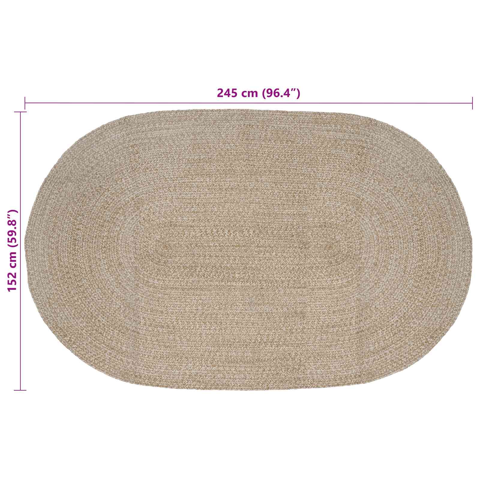 Bereichsteppiche Weiß 152 x 245 cm Jute