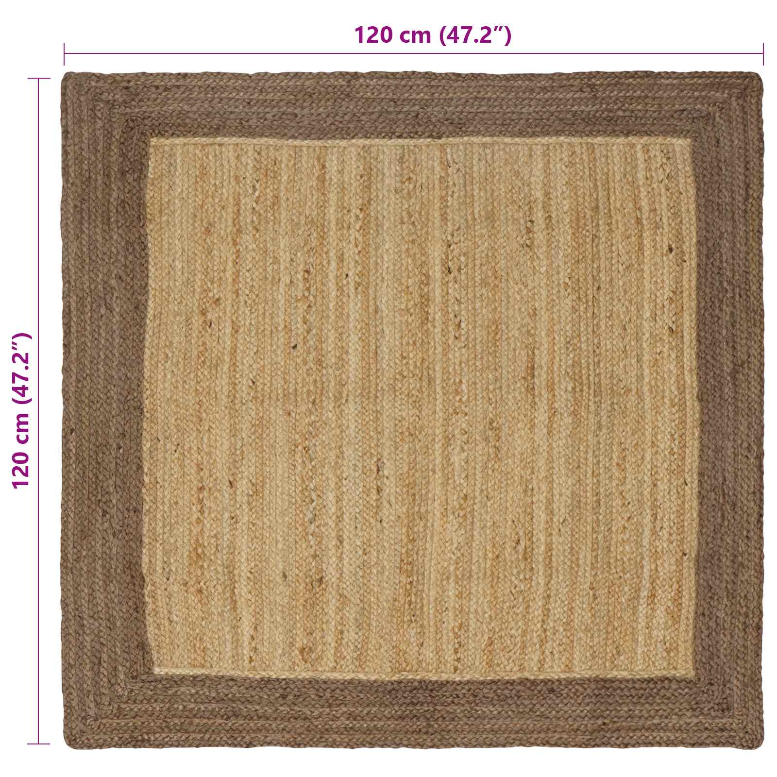 Bereichsteppiche Grau 120 x 120 cm Jute