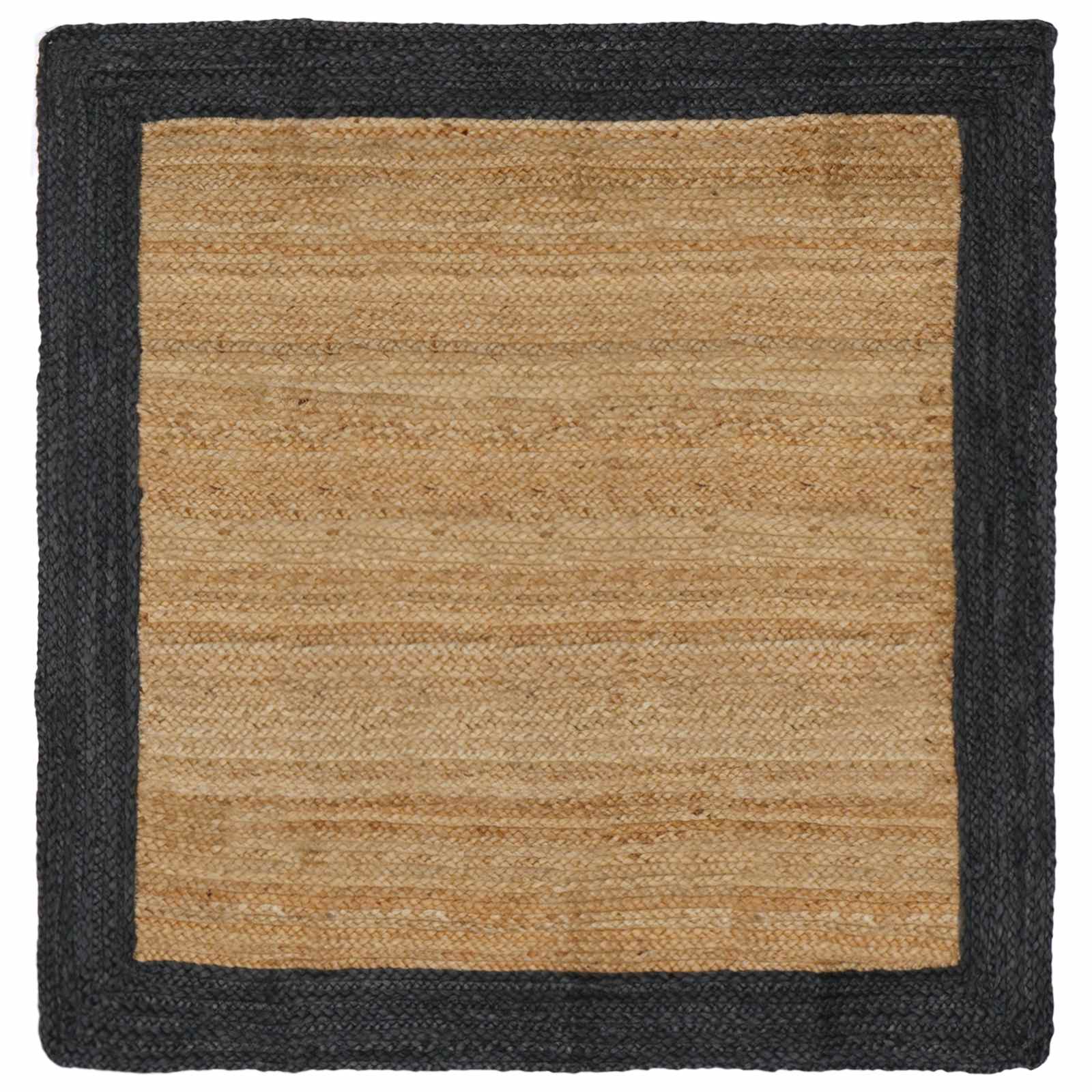 Bereichsteppiche Dunkelgrau 120 x 120 cm Jute
