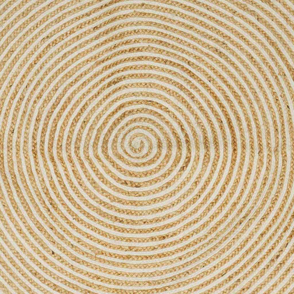 Bereichsteppiche Weiß 120 x 120 cm Jute