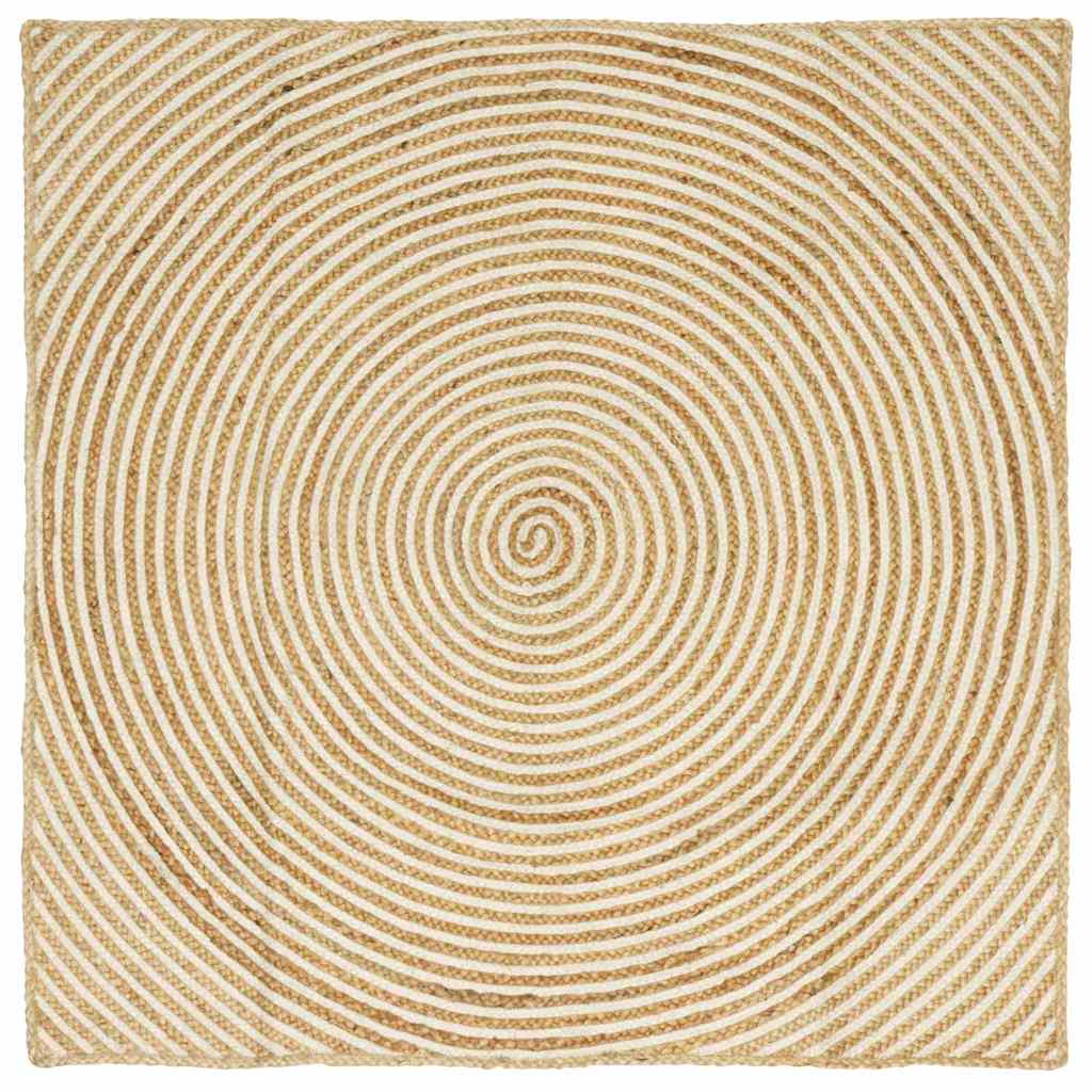 Bereichsteppiche Weiß 120 x 120 cm Jute