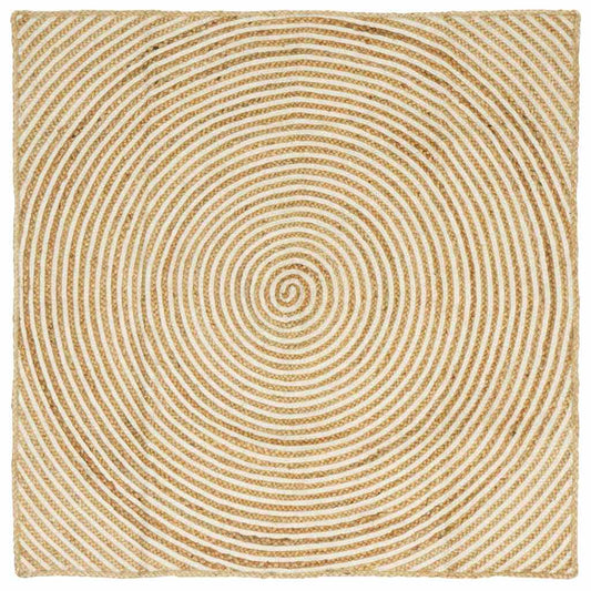 Bereichsteppiche Weiß 120 x 120 cm Jute