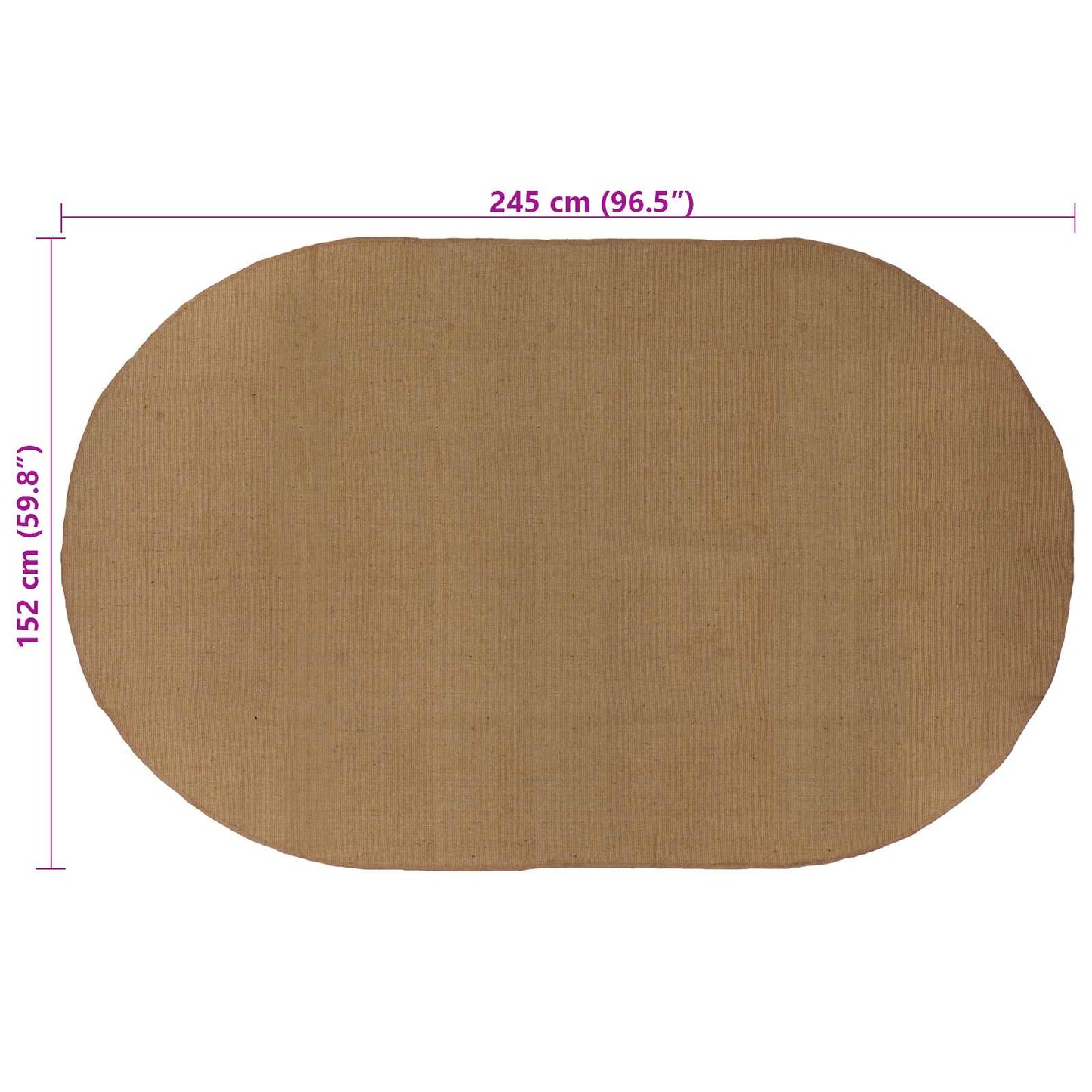 Bereichsteppiche Natur 152 x 245 cm Jute