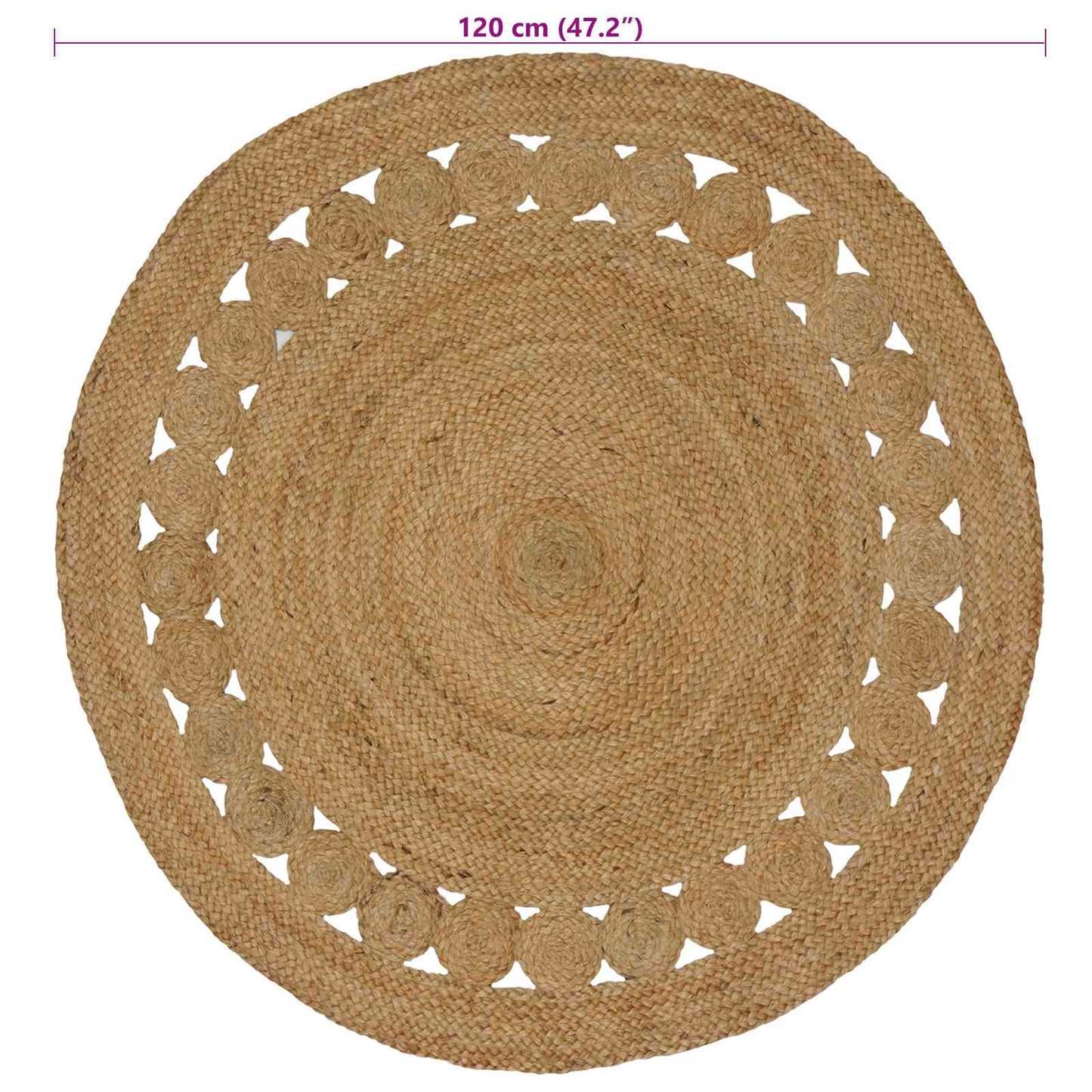 Bereichsteppiche Natur Ø 120 cm Jute