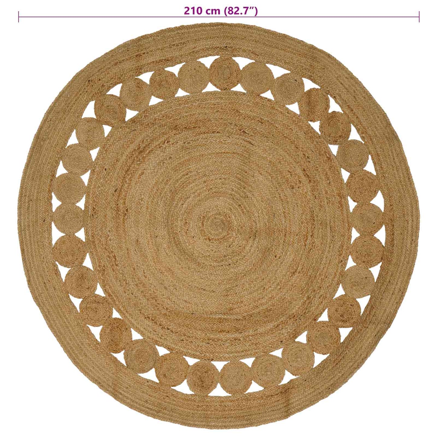 Bereichsteppiche Natur Ø 210 cm Jute