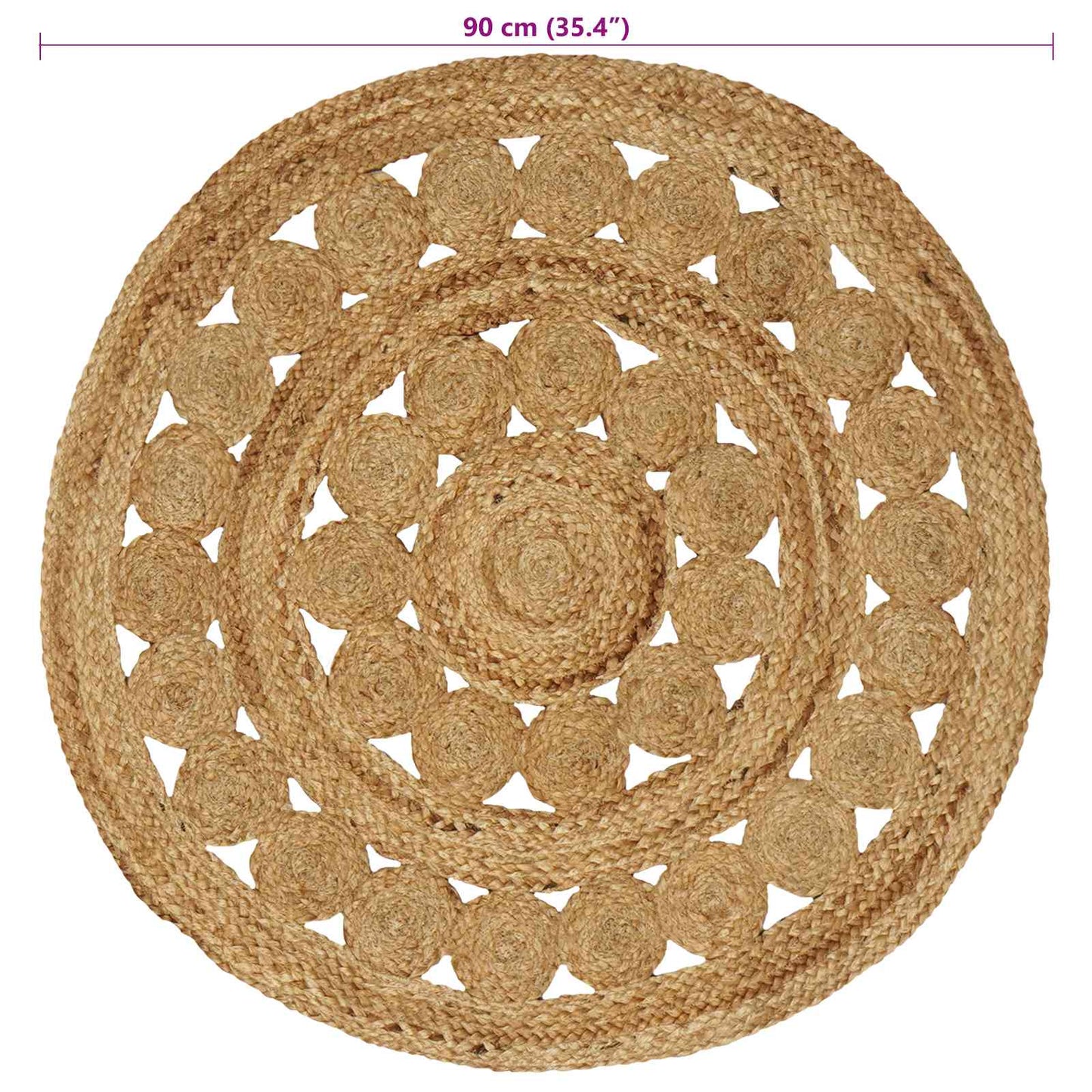 Bereichsteppiche Natur Ø 90 cm Jute