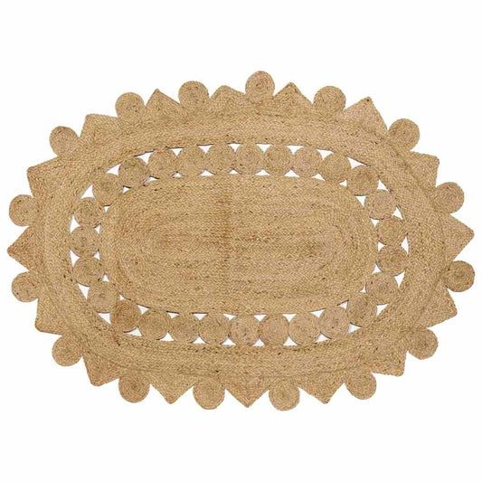 Teppich Beige 122 x 183 cm Jute