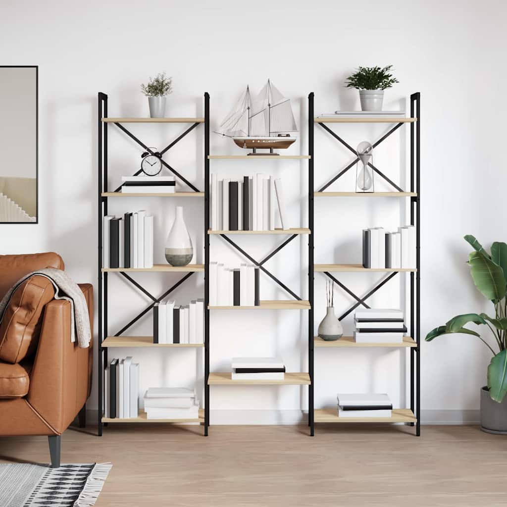 Bücherregal 156 x 25 x 167 cm Holzwerkstoff Sonoma-Eiche