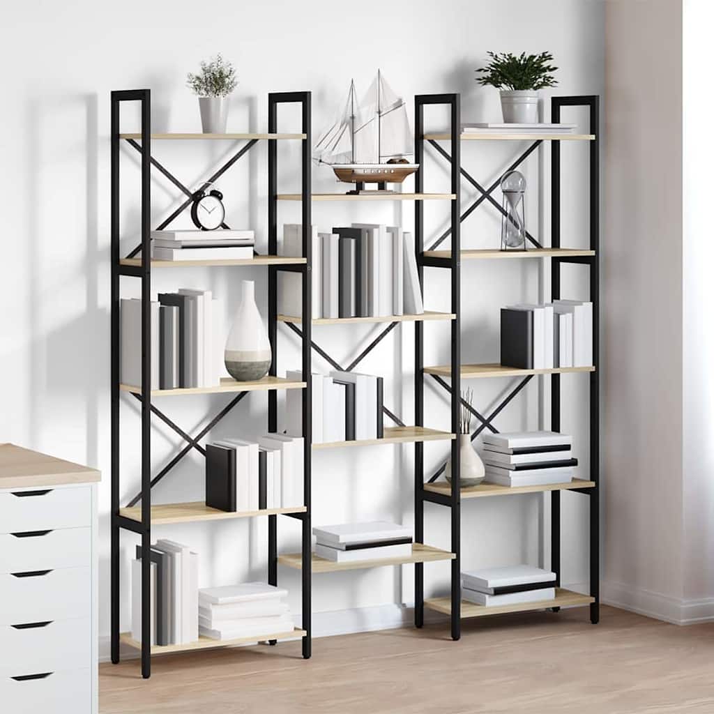 Bücherregal 156 x 25 x 167 cm Holzwerkstoff Sonoma-Eiche