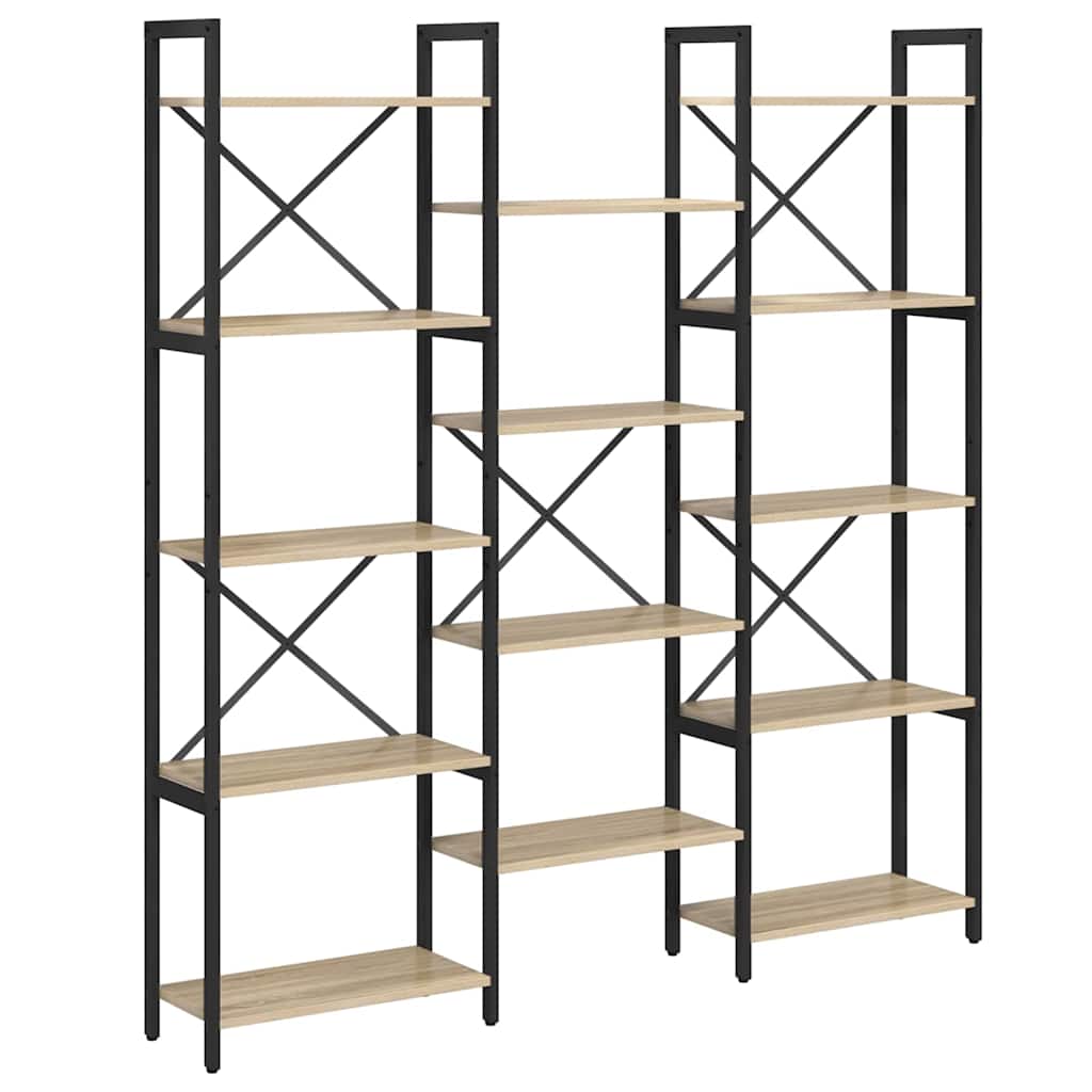 Bücherregal 156 x 25 x 167 cm Holzwerkstoff Sonoma-Eiche