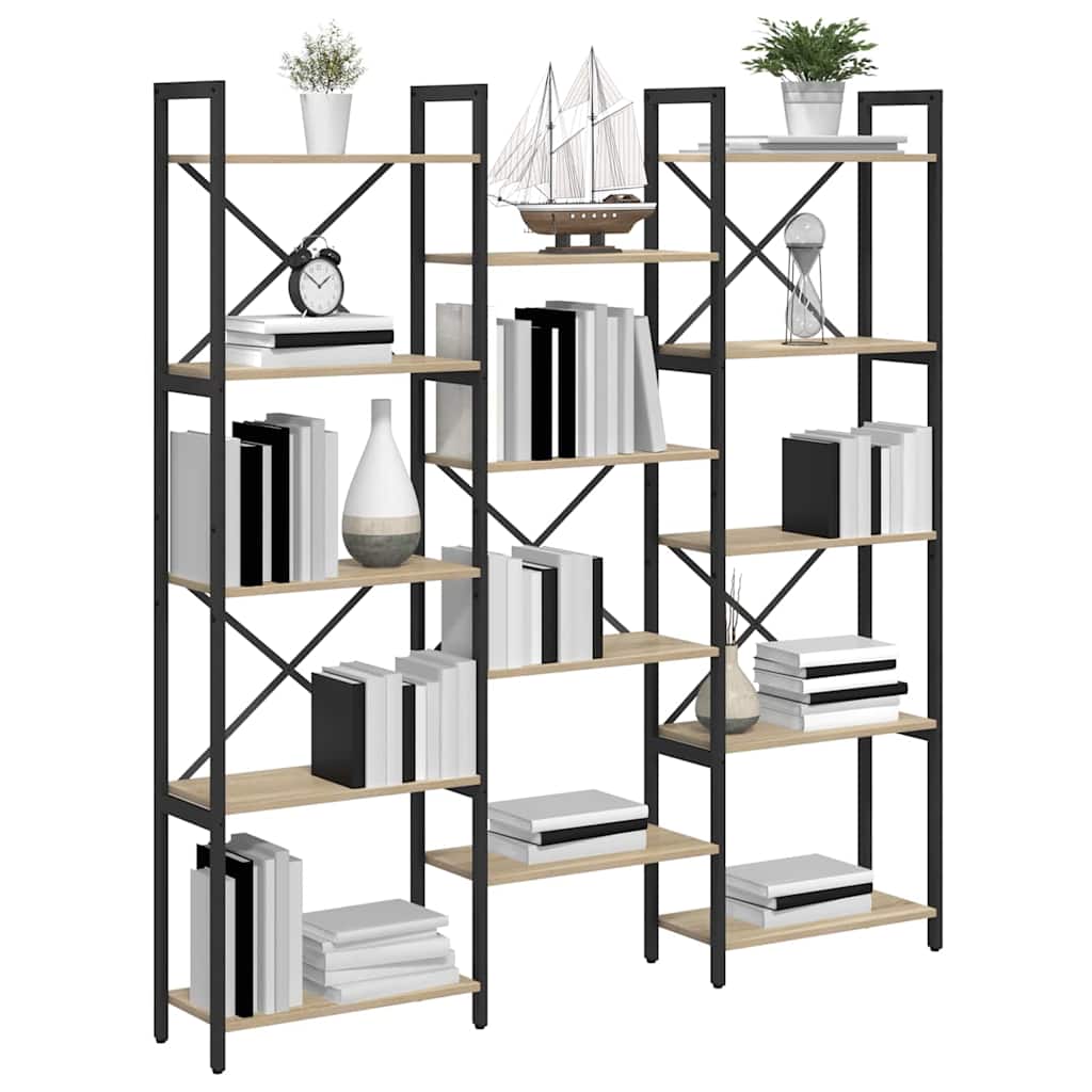 Bücherregal 156 x 25 x 167 cm Holzwerkstoff Sonoma-Eiche