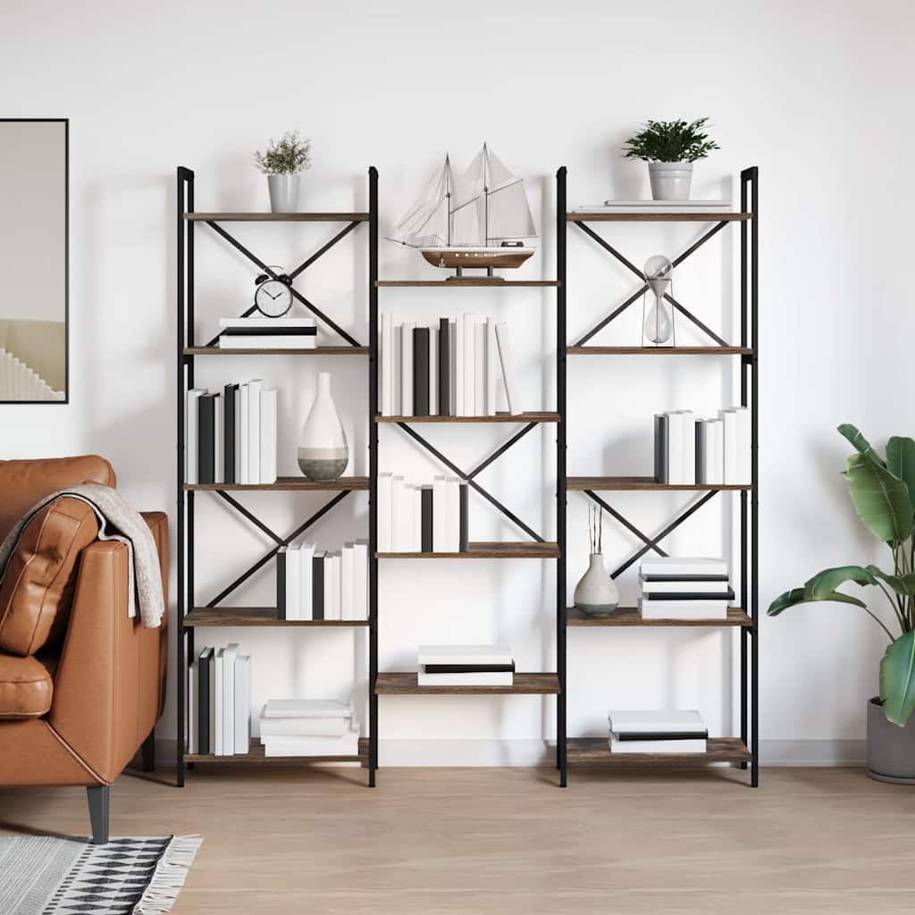 Bücherregal 156 x 25 x 167 cm Holzwerkstoff Räuchereiche