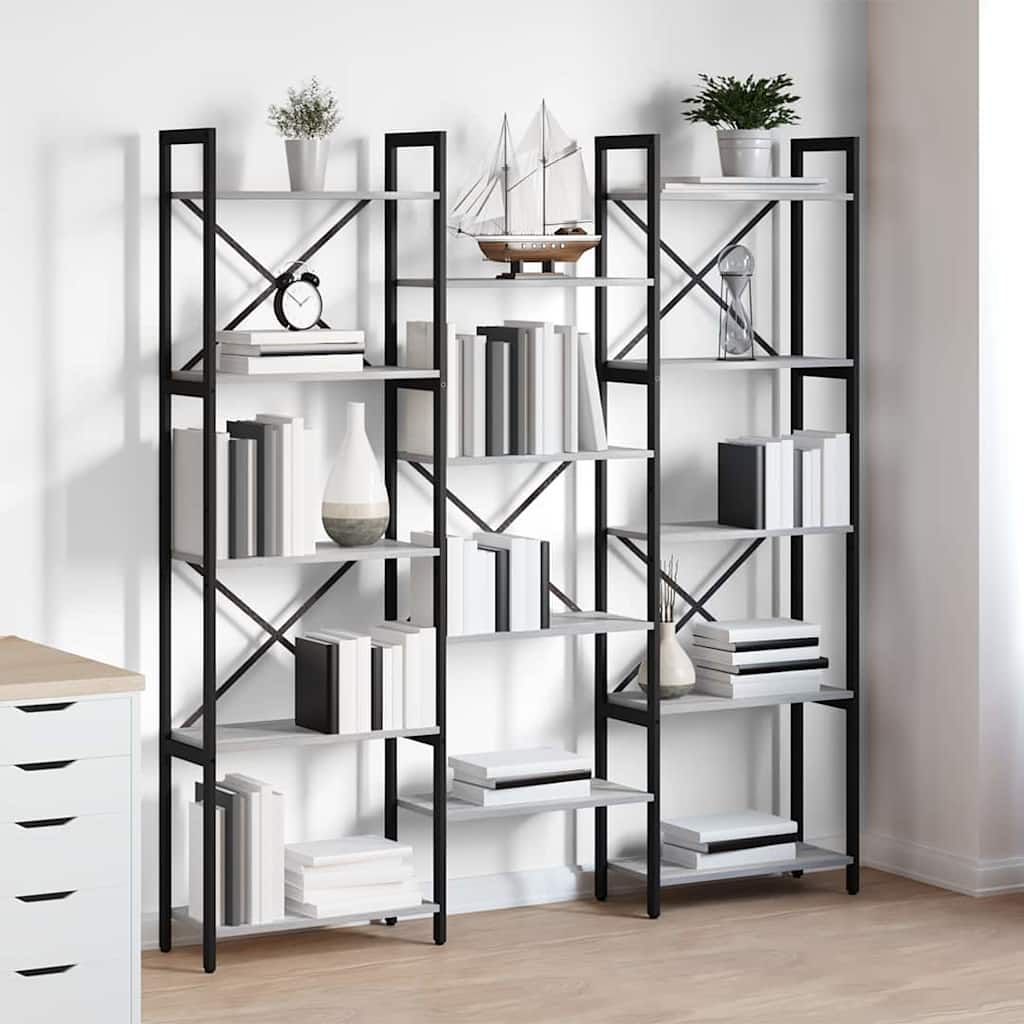 Bücherregal 156 x 25 x 167 cm Holzwerkstoff Grau Sonoma