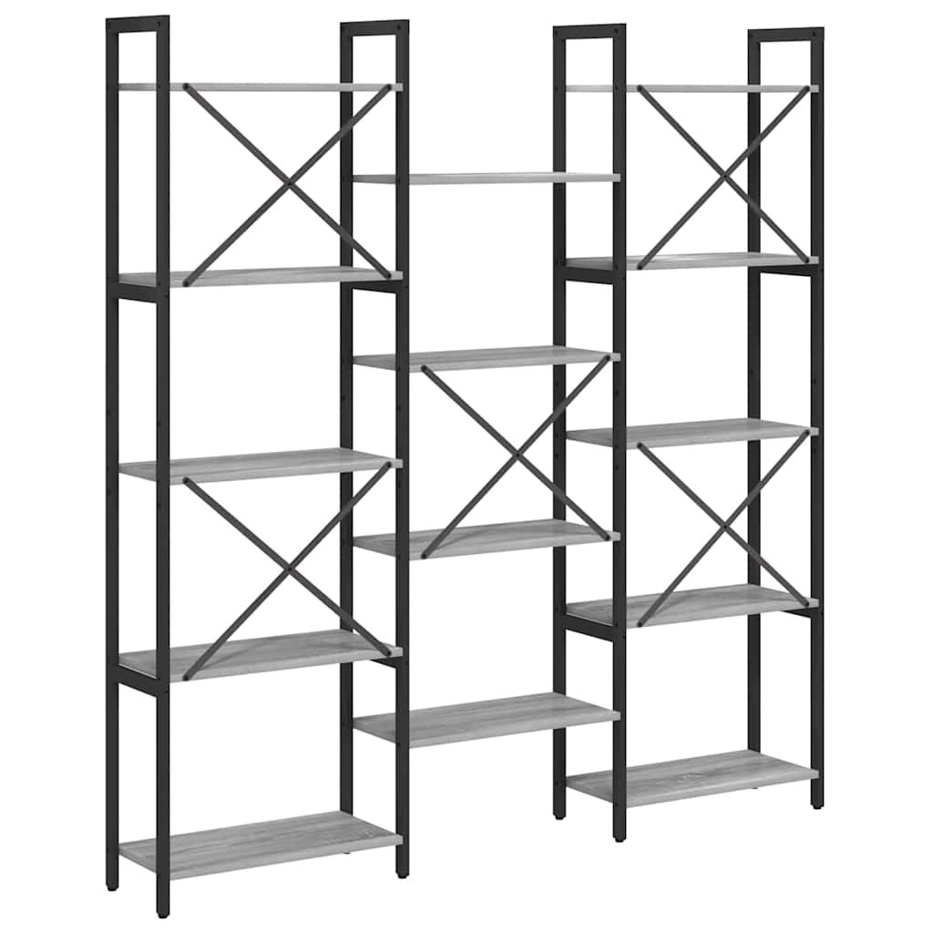 Bücherregal 156 x 25 x 167 cm Holzwerkstoff Grau Sonoma