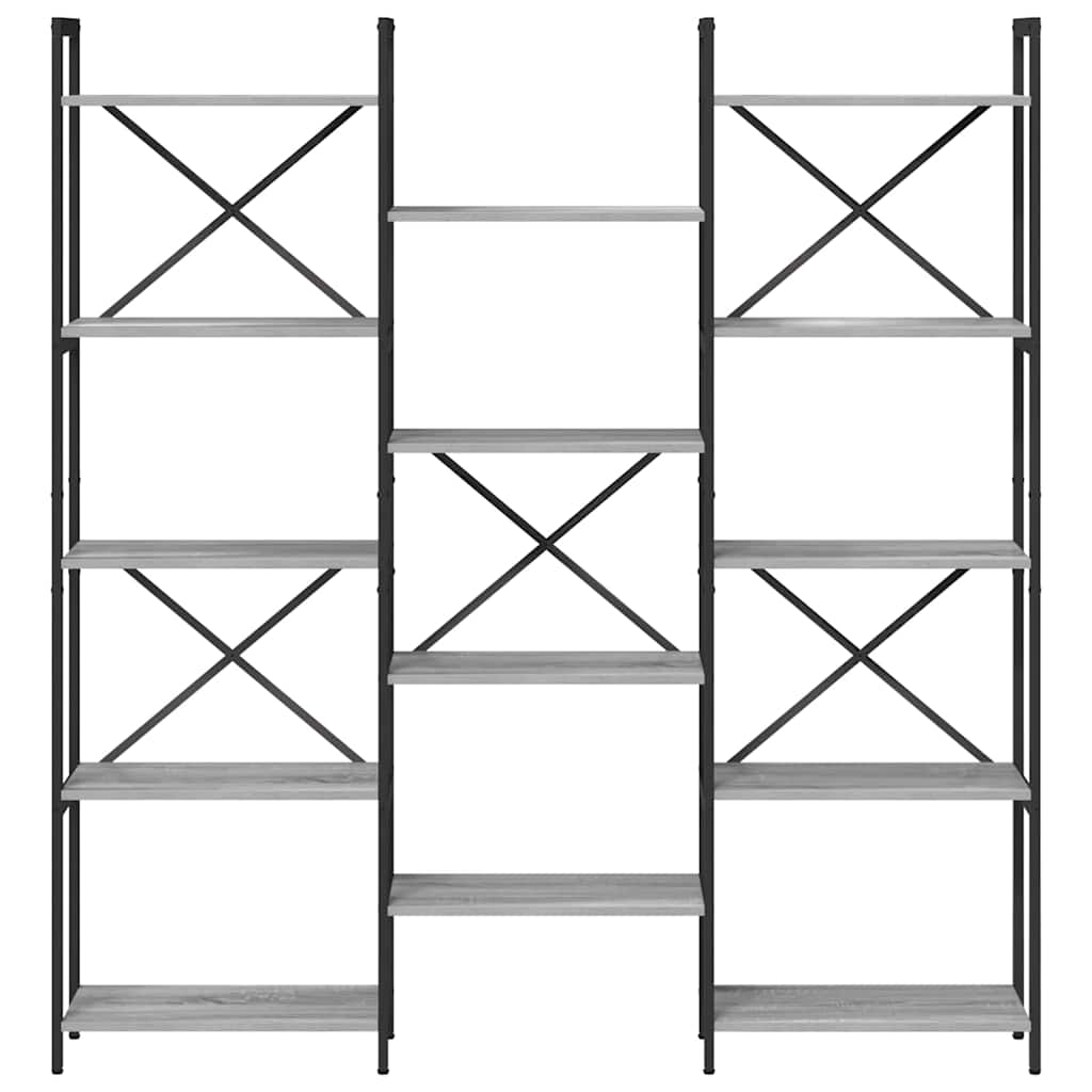 Bücherregal 156 x 25 x 167 cm Holzwerkstoff Grau Sonoma