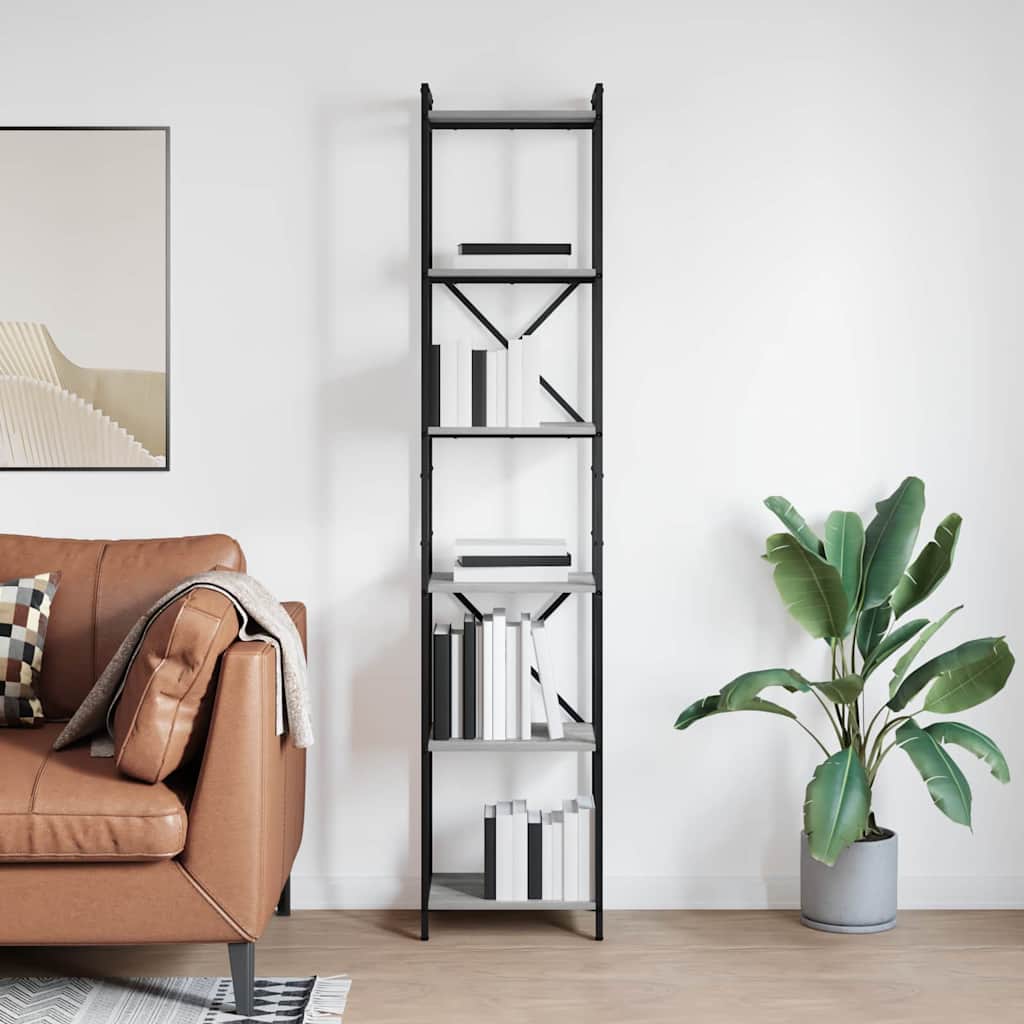 Bücherregal Grau Sonoma 40 x 30 x 188 cm Holzwerkstoff