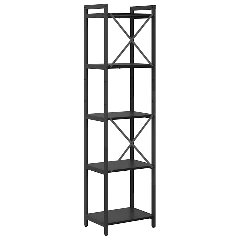 Bücherregal Schwarz Eichen-Optik 40 x 30 x 153 cm Holzwerkstoff