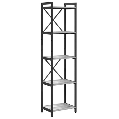 Bücherregal 40 x 30 x 155 cm Holzwerkstoff Grau Sonoma