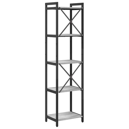 Bücherregal 40 x 30 x 155 cm Holzwerkstoff Grau Sonoma