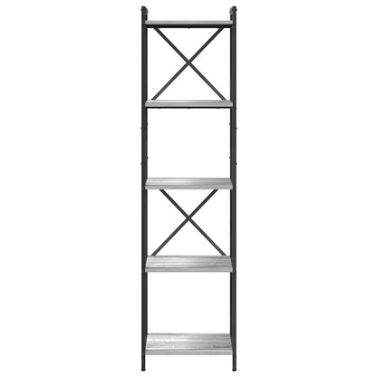 Bücherregal 40 x 30 x 155 cm Holzwerkstoff Grau Sonoma