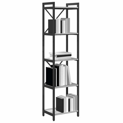 Bücherregal 40 x 30 x 155 cm Holzwerkstoff Grau Sonoma