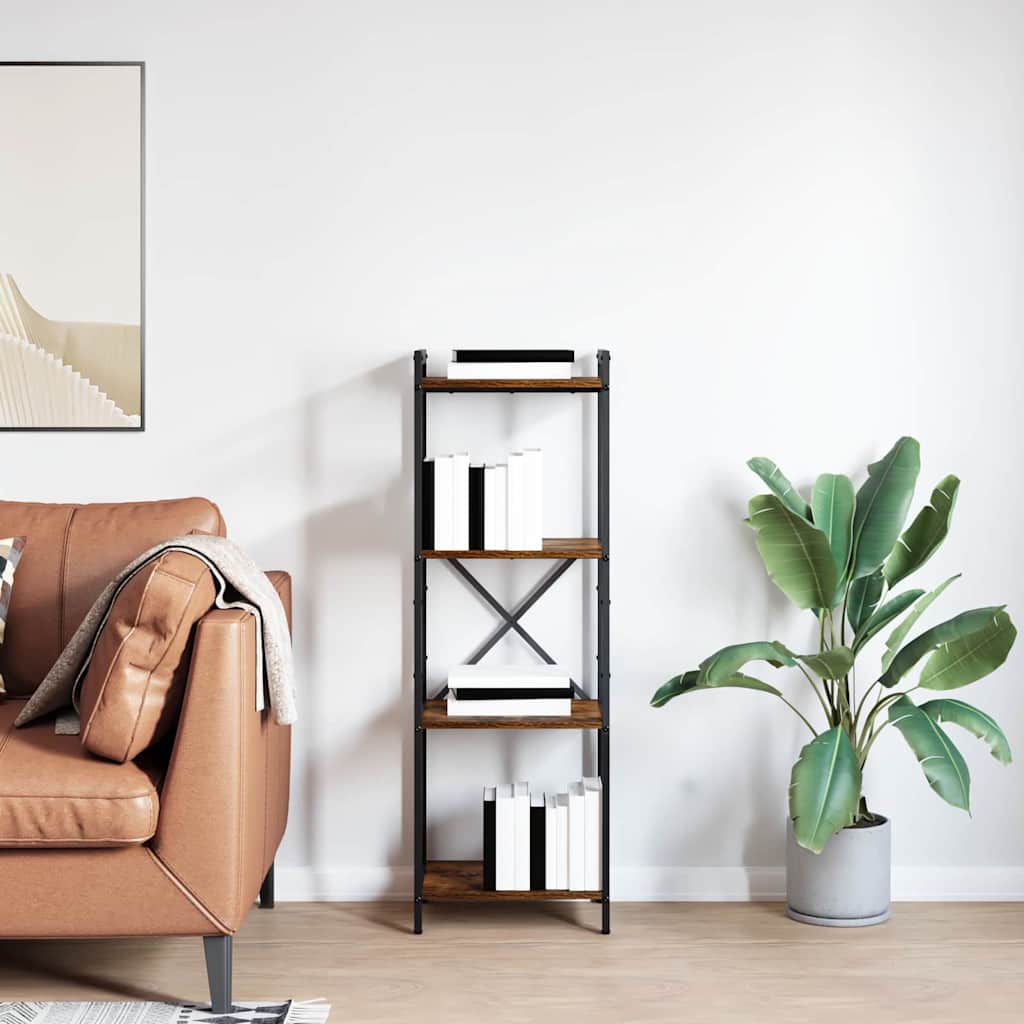 Bücherregal Räuchereiche 40 x 30 x 118 cm Holzwerkstoff