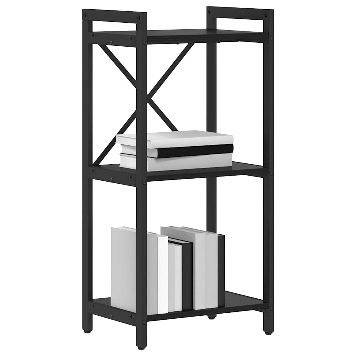 Bücherregal 40 x 30 x 85 cm Holzwerkstoff Schwarz Eichen-Optik